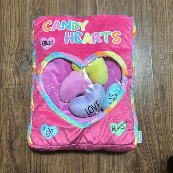 Candy hearts plush stuffed animal with 4 removable candy hearts - Picture 1 of 3